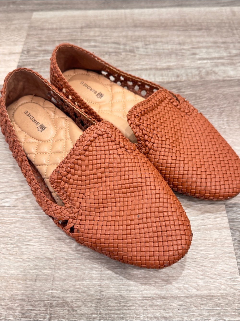 Birdies The Starling Tan Woven Loafers Flat Shoes Women's 7 Comfort Minimalist